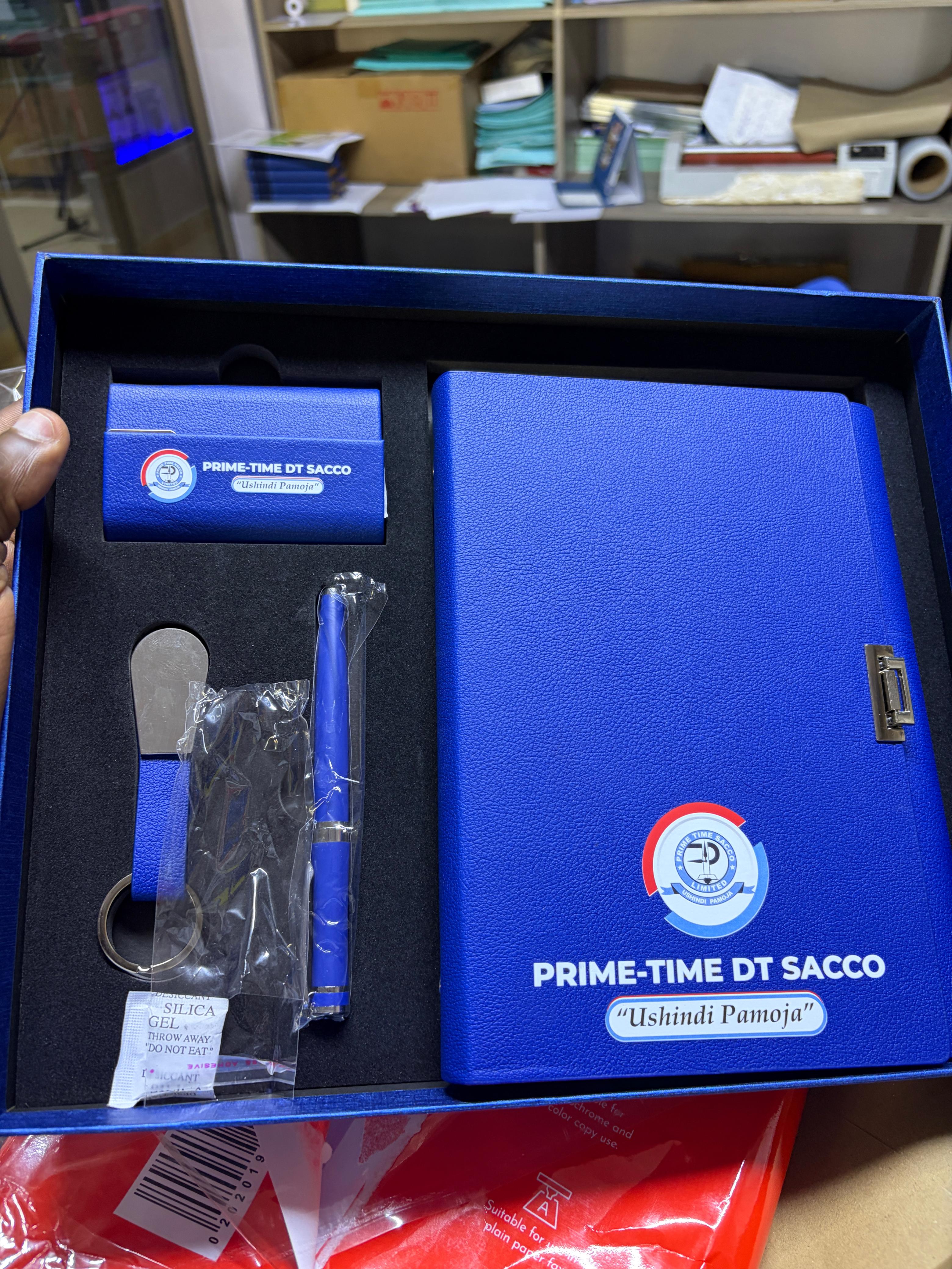 Blue corporate gift set